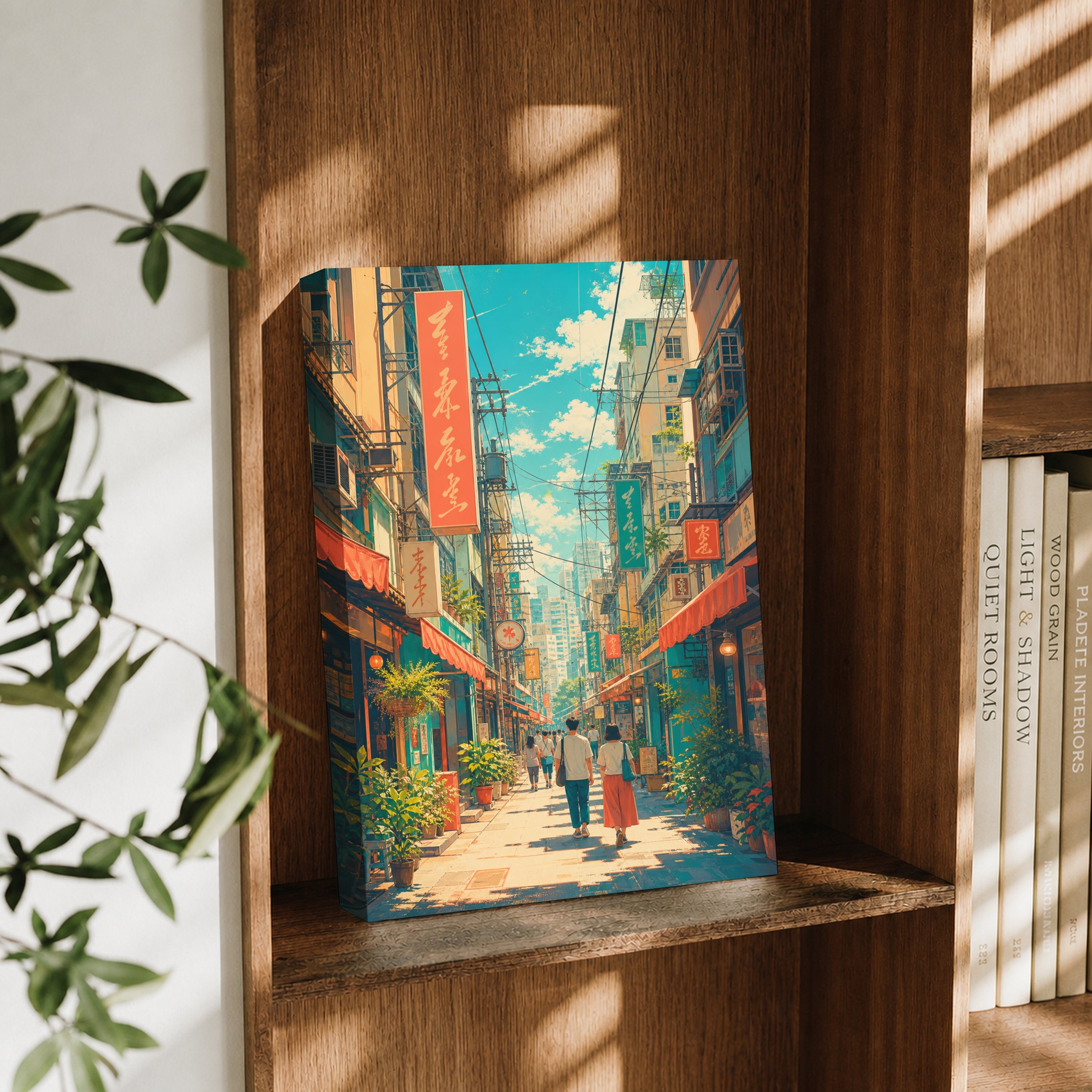 Kichijoji Tokyo Sunny Shopping Street canvas wall art decor mockup by Seji Art