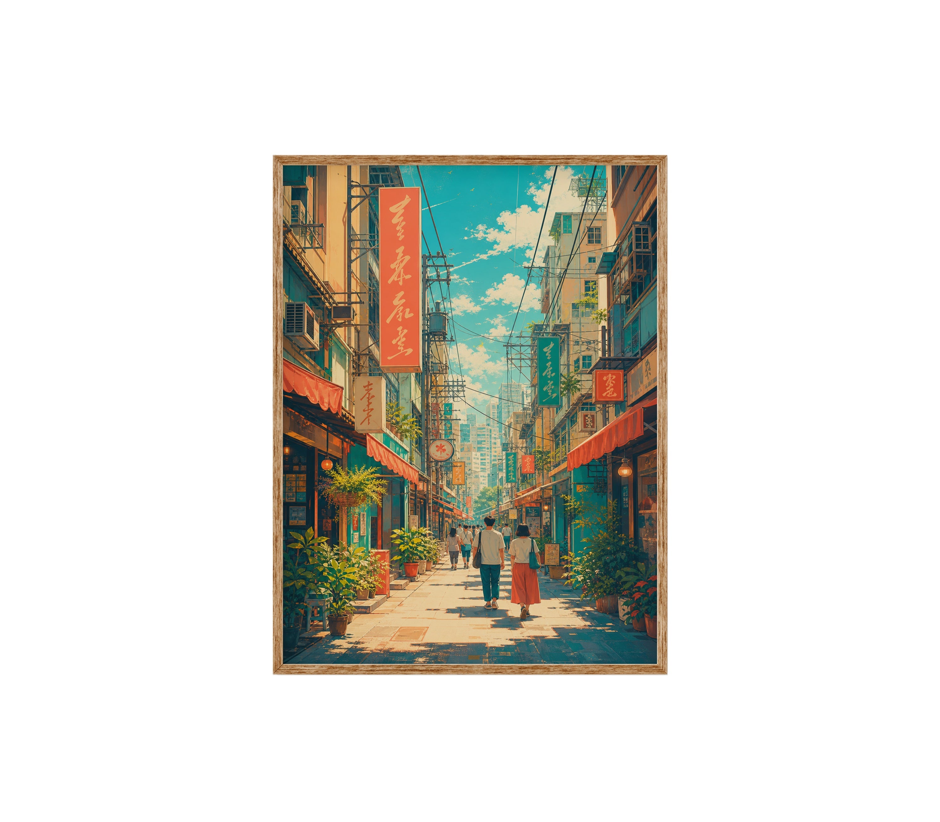 Kichijoji Tokyo Sunny Shopping Street poster print preview by Seji Art