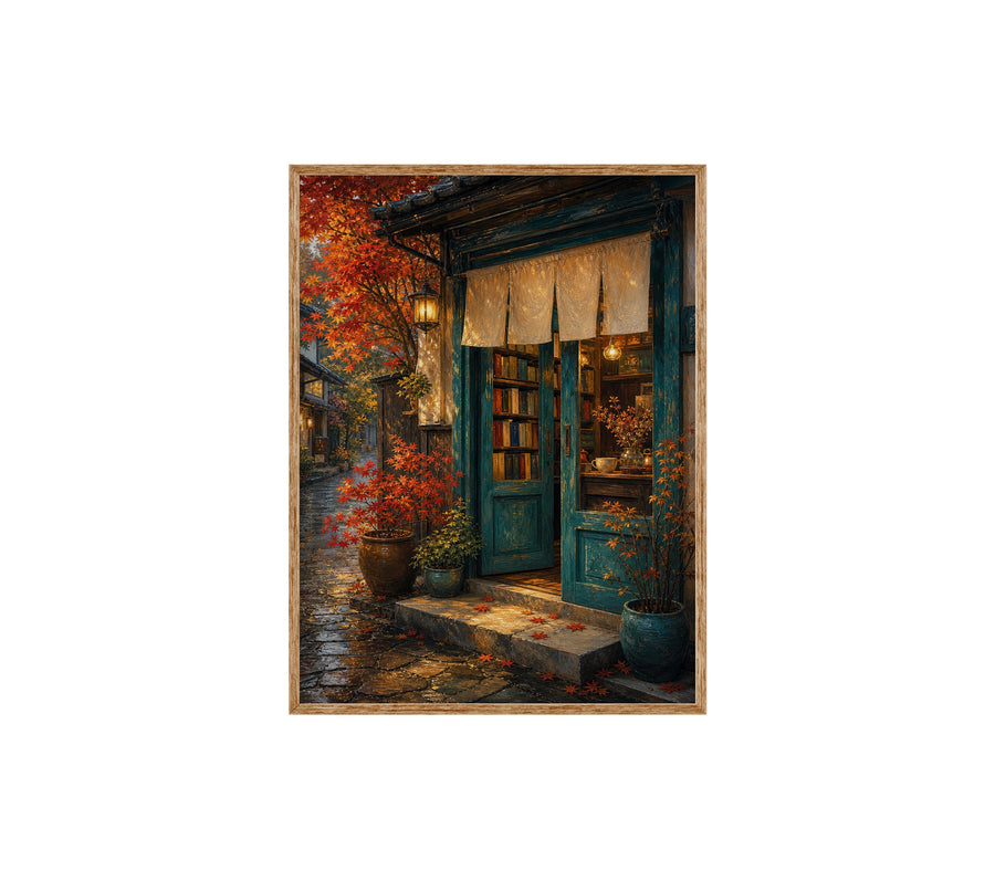 Kyoto Autumn Storefront poster print preview by Seji Art
