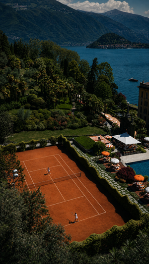 Lake Como Tennis Estate Aerial Wall Art Print