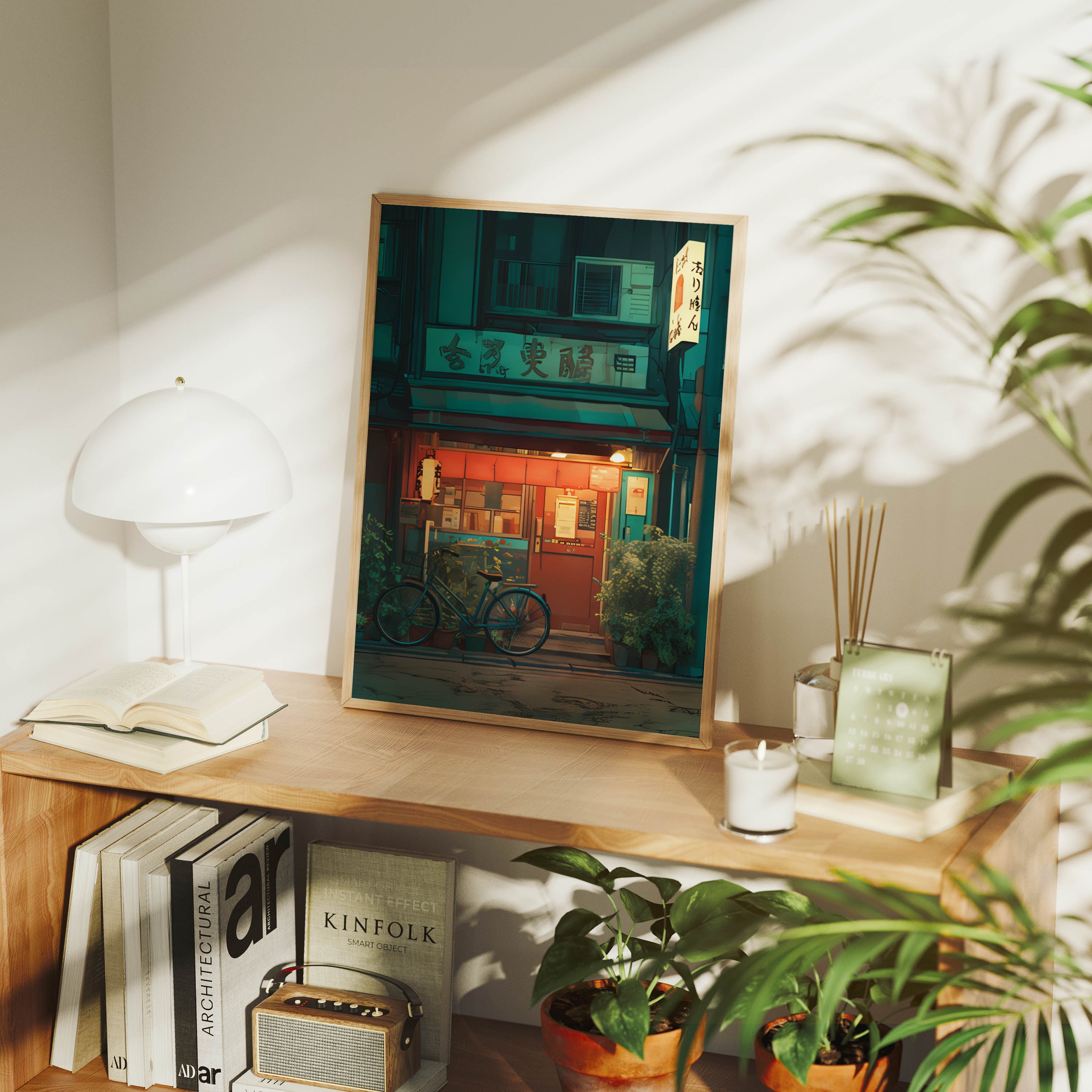 Kitazawa Tokyo Shimokitazawa framed wall art print room mockup by Seji Art