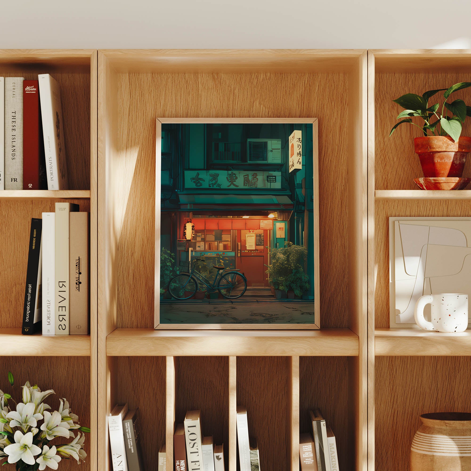 Kitazawa Tokyo Shimokitazawa canvas wall art preview by Seji Art