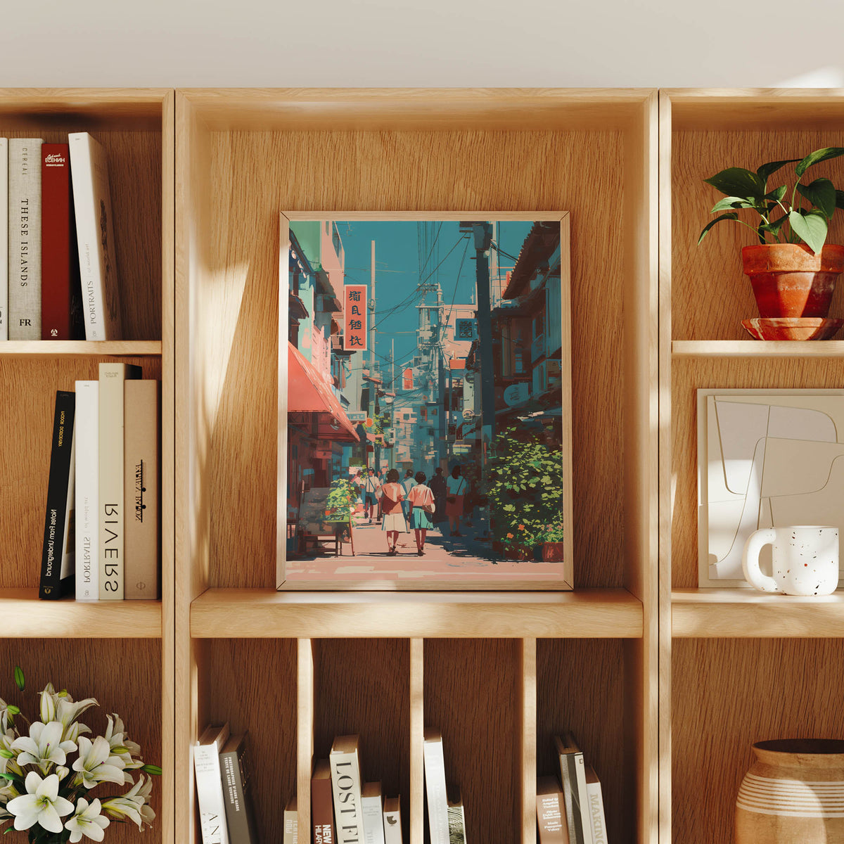 Sham Shui Po Hong Kong Alley canvas wall art preview by Seji Art