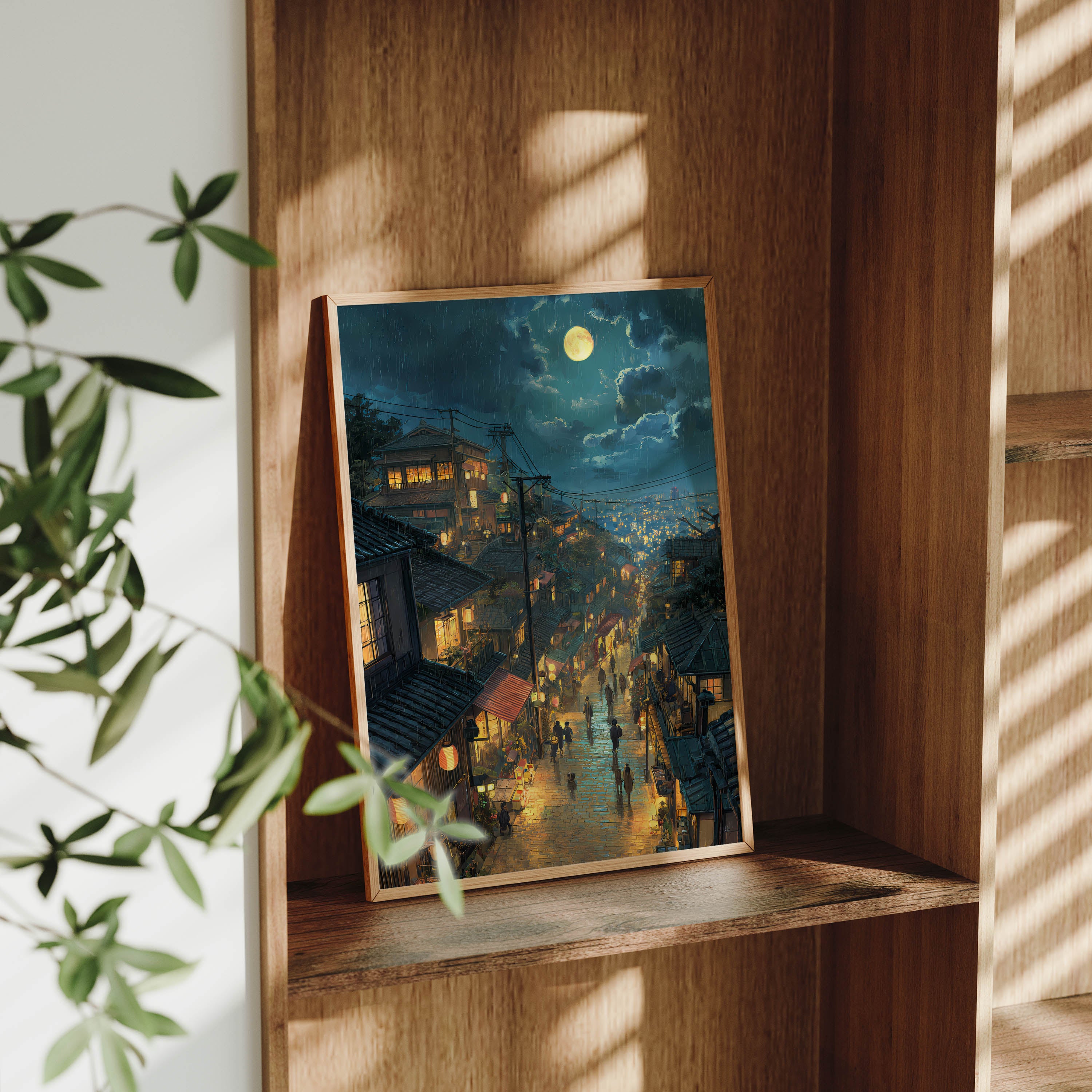 Japanese Village Moonlit Art-thumbmail-4