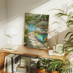 Cannes Oceanside Bar canvas wall art preview by Seji Art