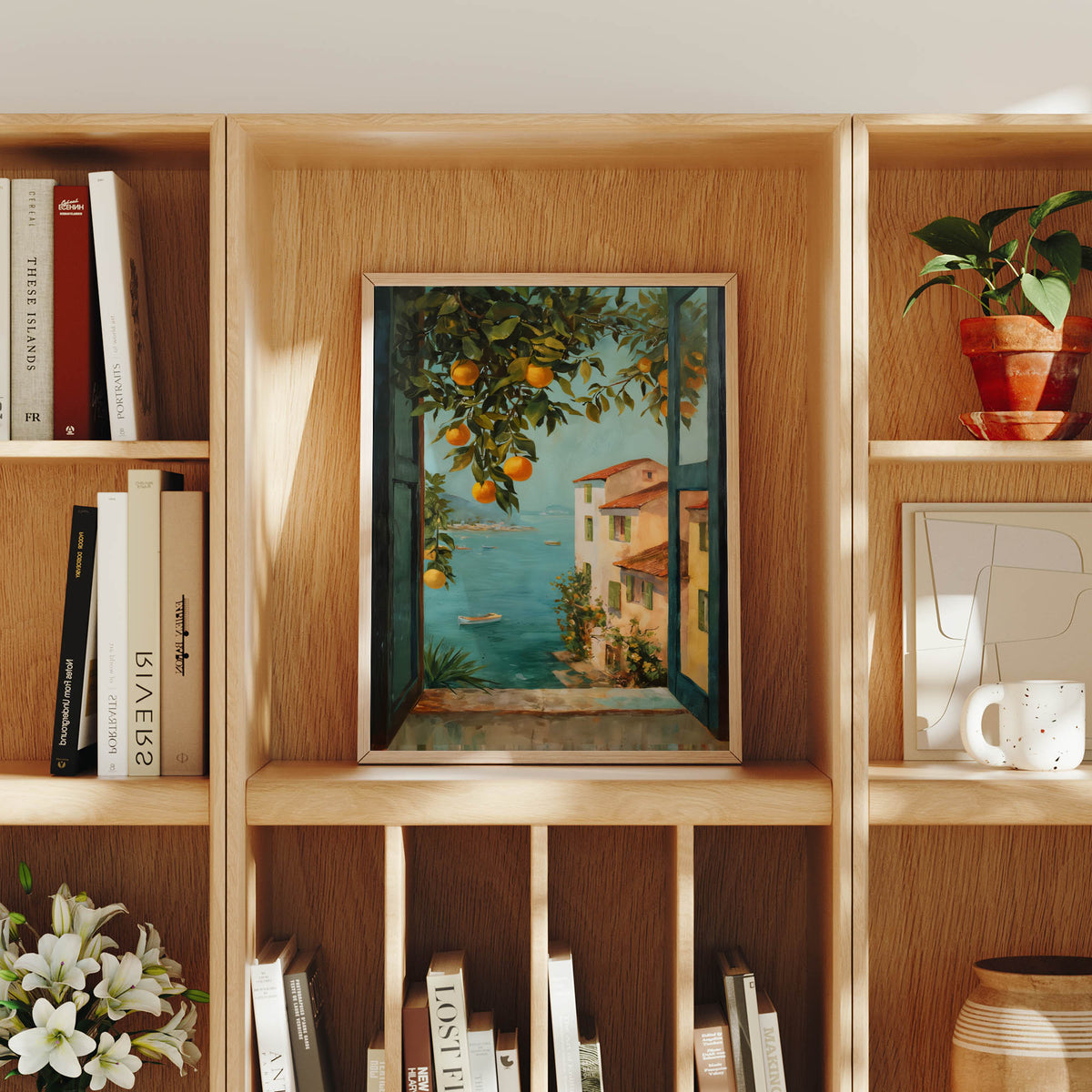 Piazza Tasso Sorrento Italian canvas wall art preview by Seji Art
