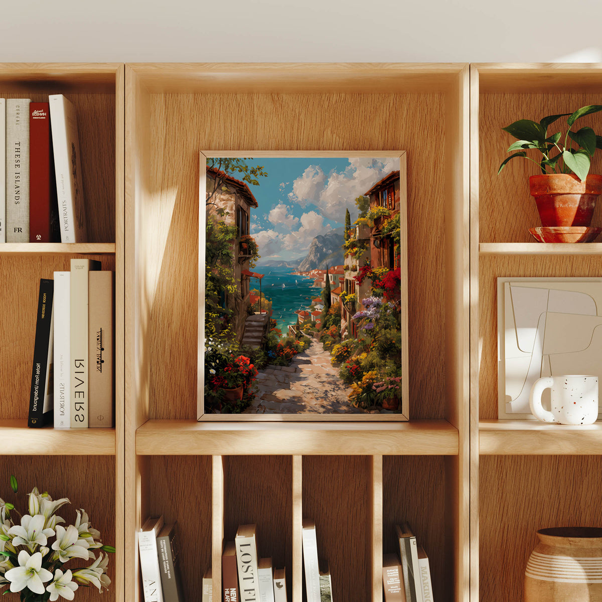 Sheung Wan Hong Kong Tram Motion Blur canvas wall art preview by Seji Art