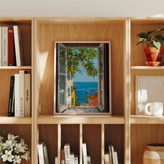 Menton Lemon Tree Window canvas wall art preview by Seji Art