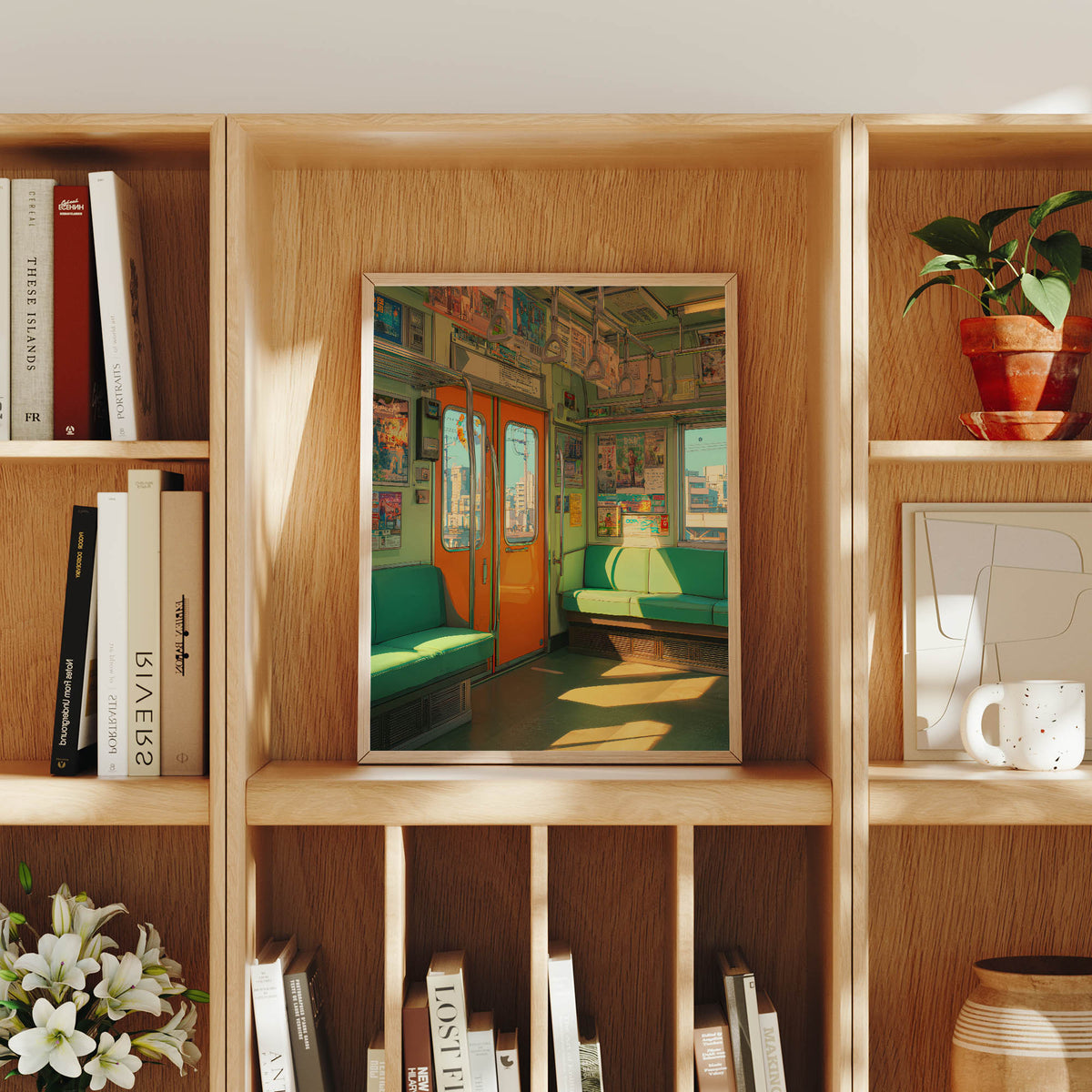 Shinkansen Tokyo Train canvas wall art preview by Seji Art