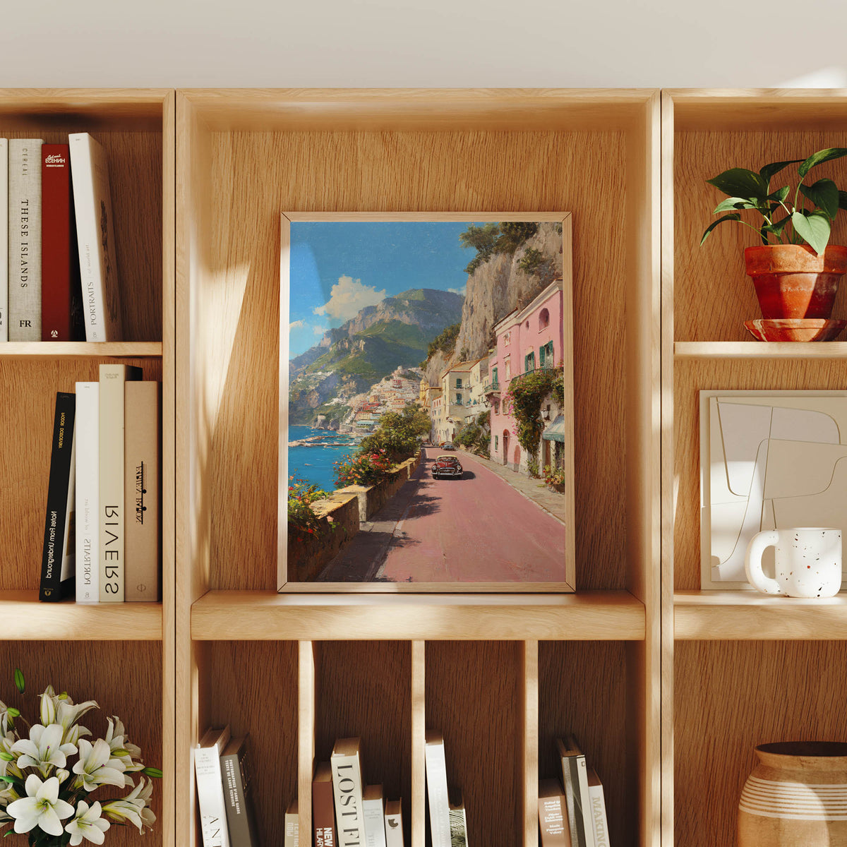 Praiano Amalfi Coast canvas wall art preview by Seji Art