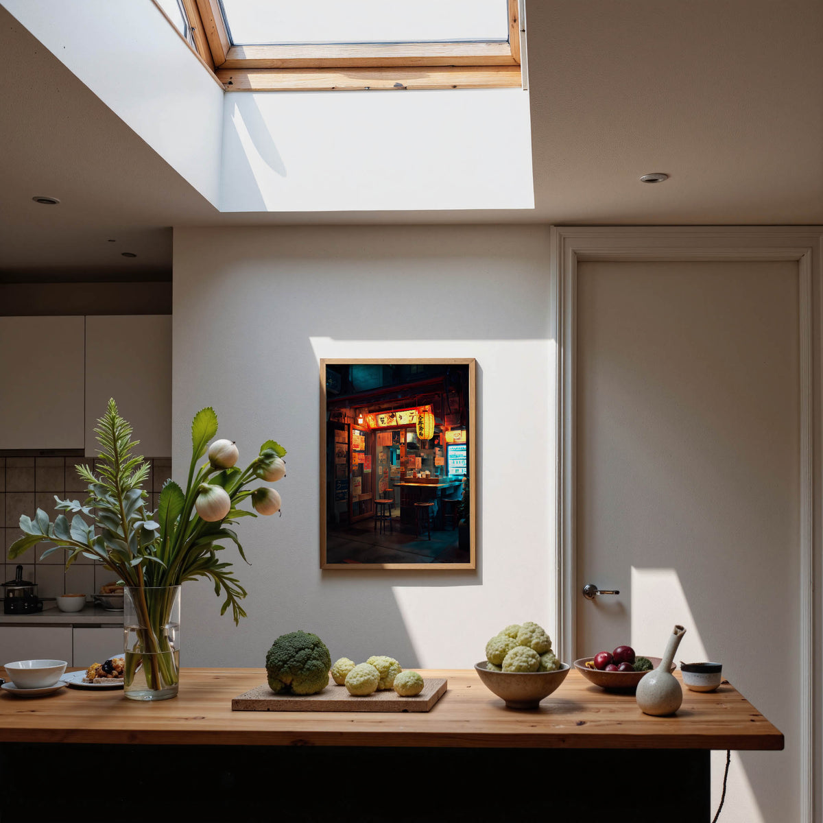 Sapporo Evening Ramen Shop canvas wall art preview by Seji Art