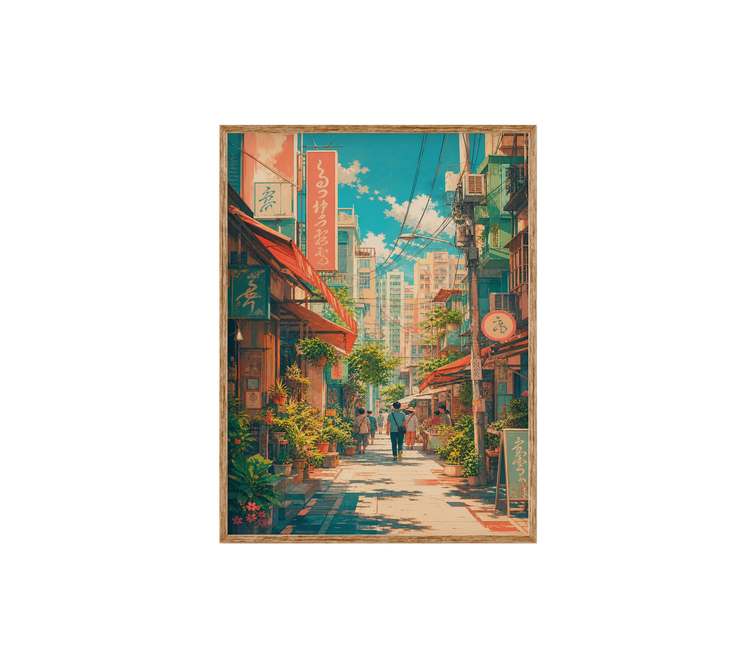 Nakameguro Tokyo Afternoon Shopping Street poster print preview by Seji Art