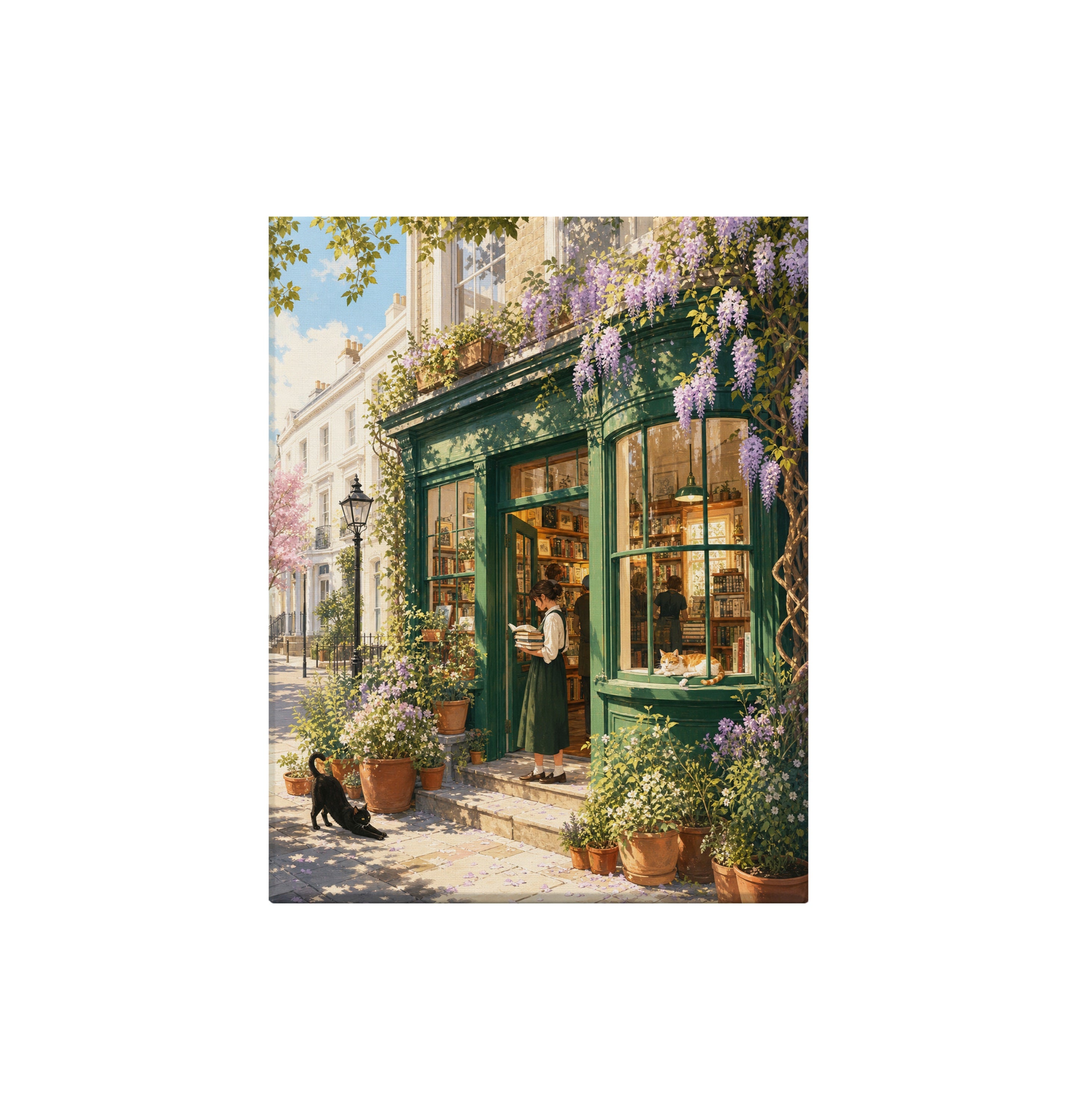 Notting Hill Wisteria Bookstore canvas wall art preview by Seji Art
