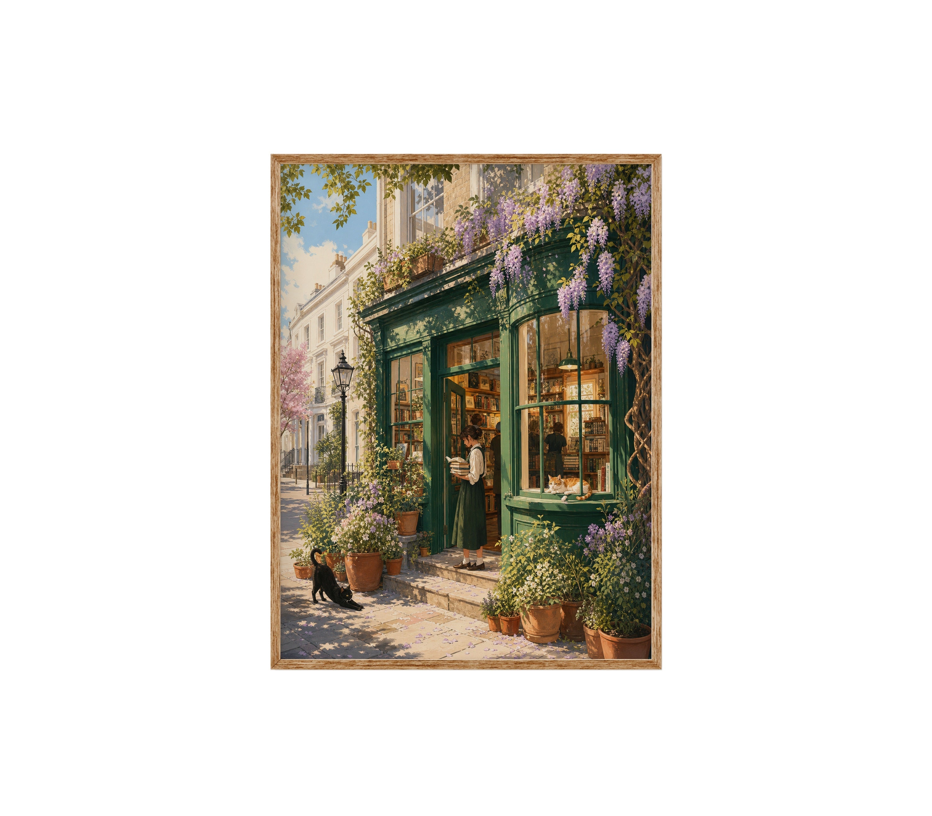 Notting Hill Wisteria Bookstore poster print preview by Seji Art