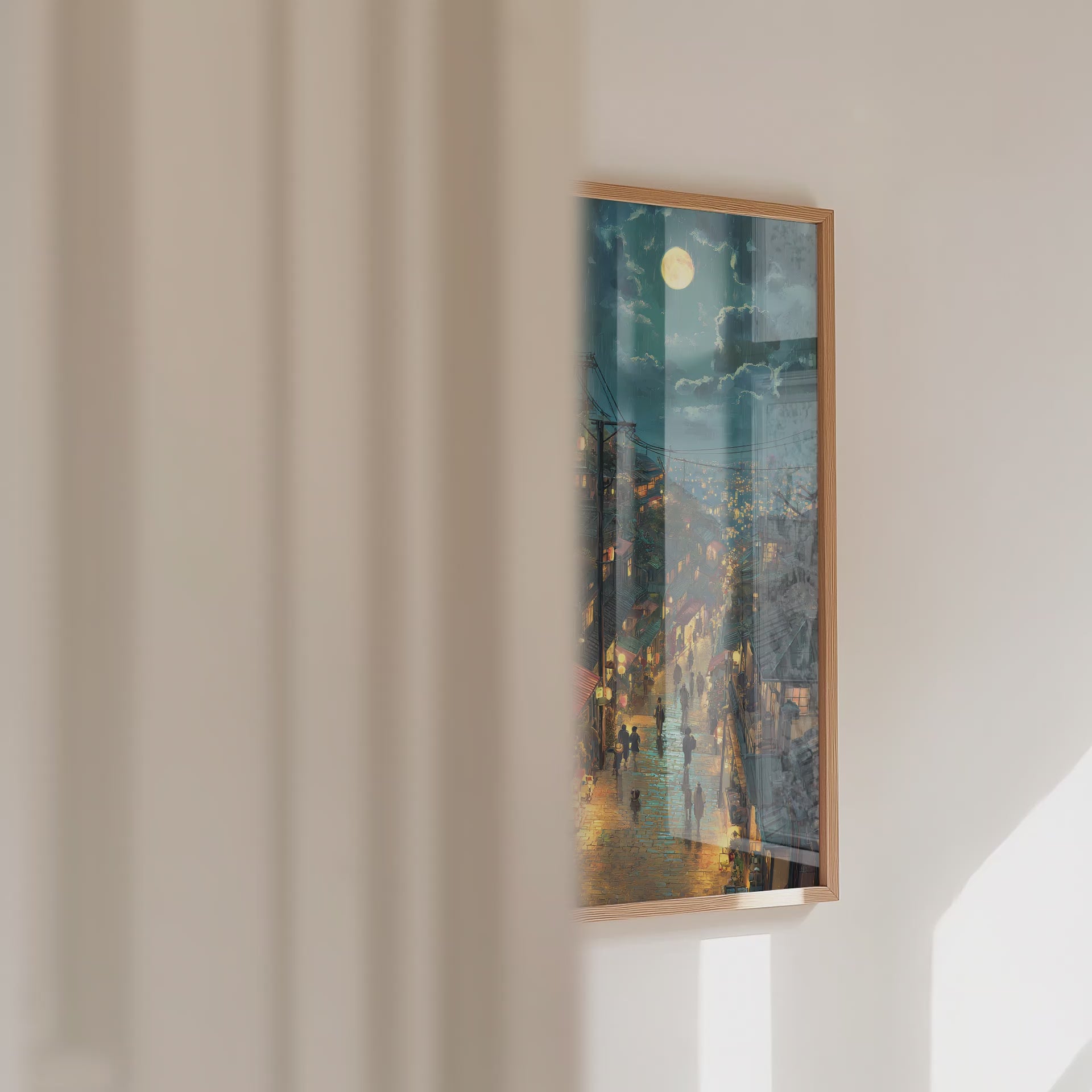 Japanese Village Moonlit Art-thumbmail-2