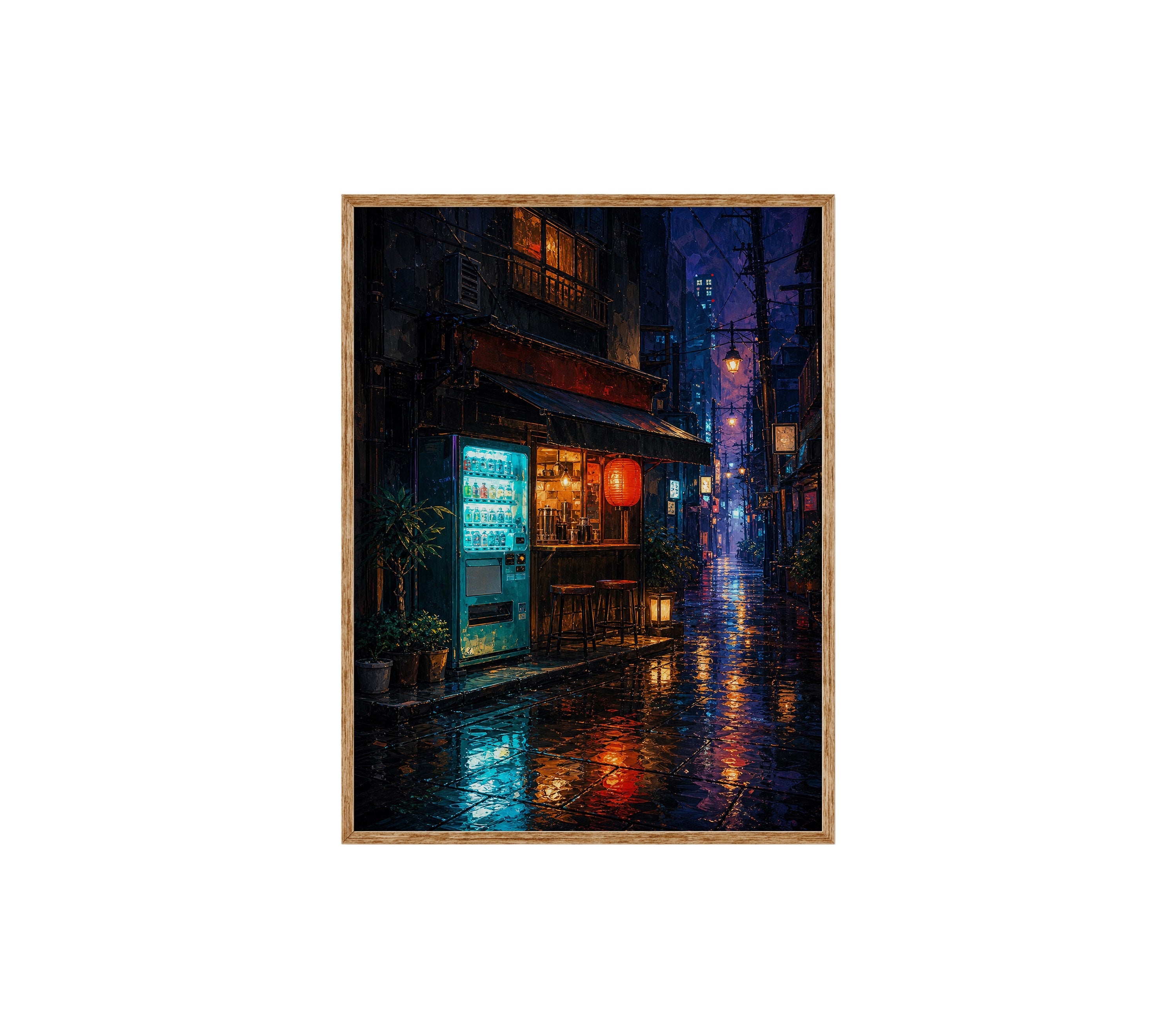 Rainy Tokyo Corner Store poster print preview by Seji Art