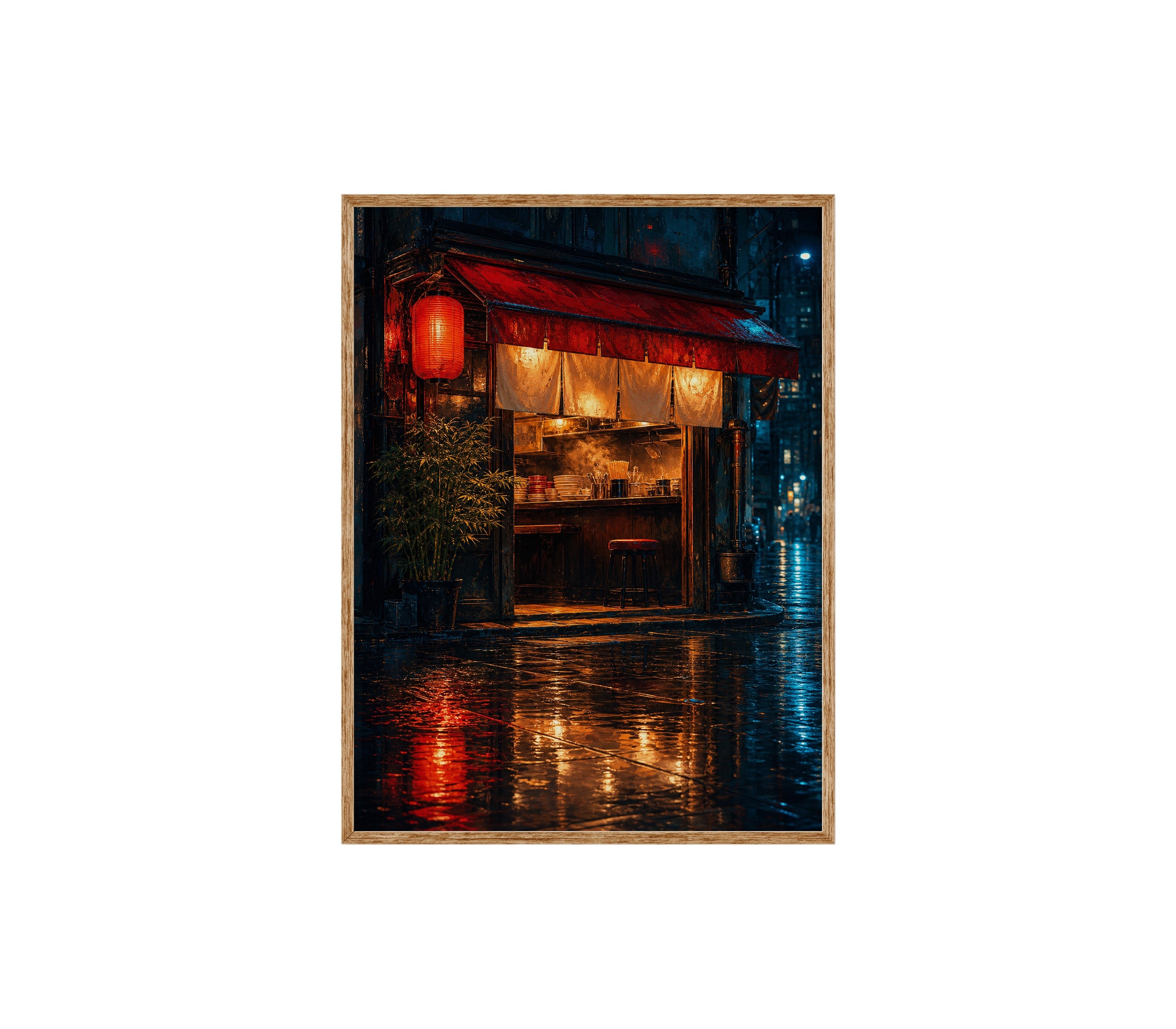 Red Lantern Rain Noodle Bar poster print preview by Seji Art