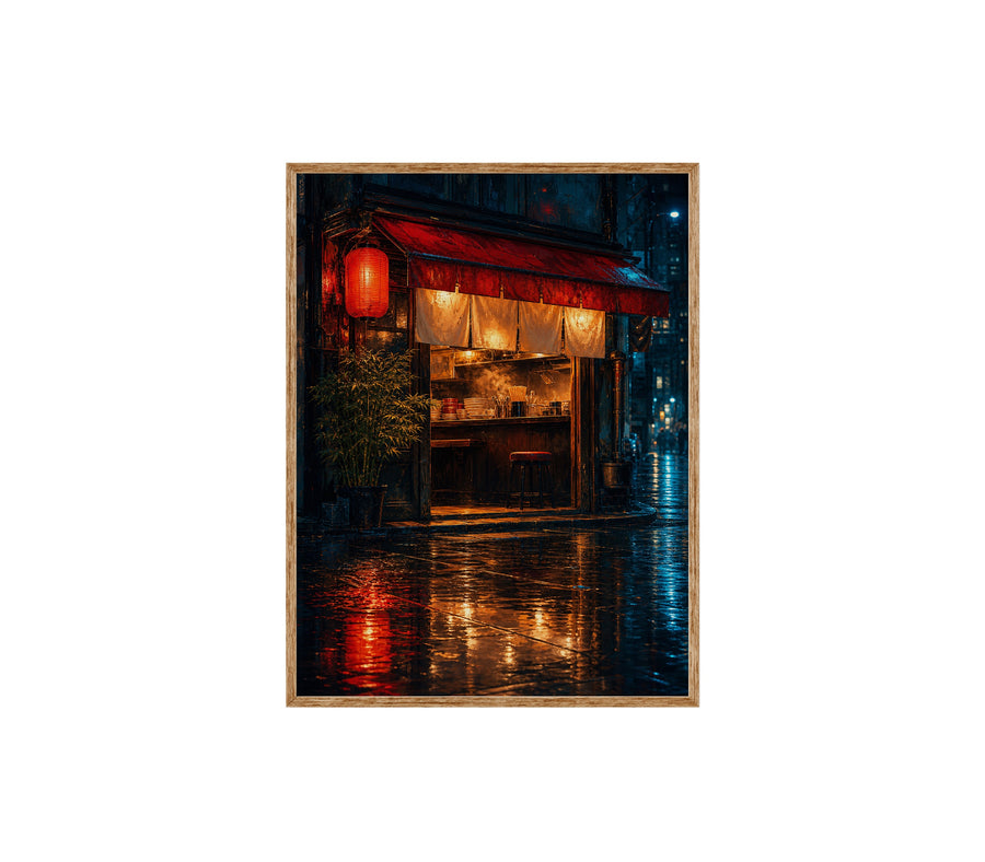 Red Lantern Rain Noodle Bar poster print preview by Seji Art