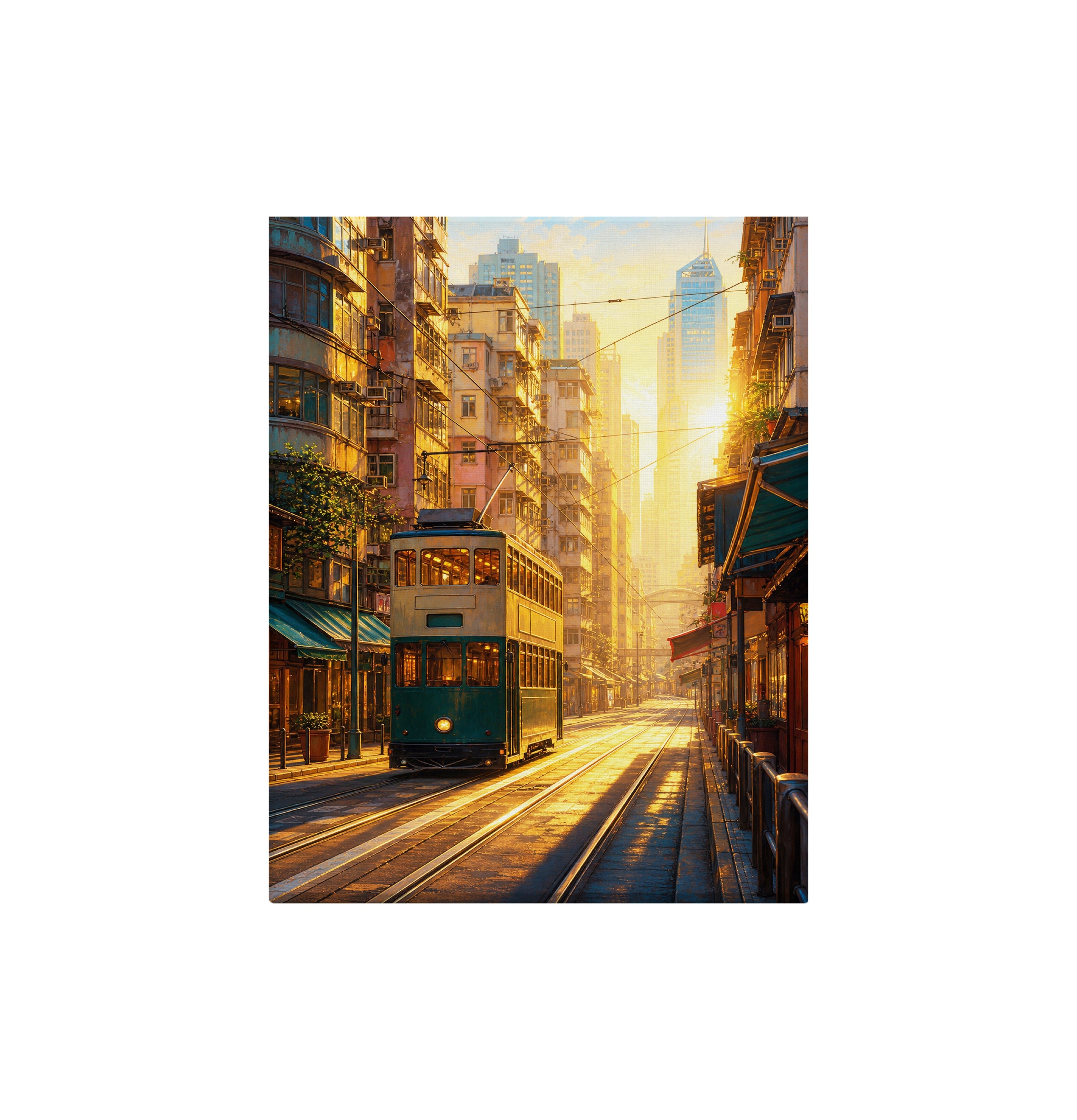 San Francisco Cable Car Sunset canvas wall art preview by Seji Art