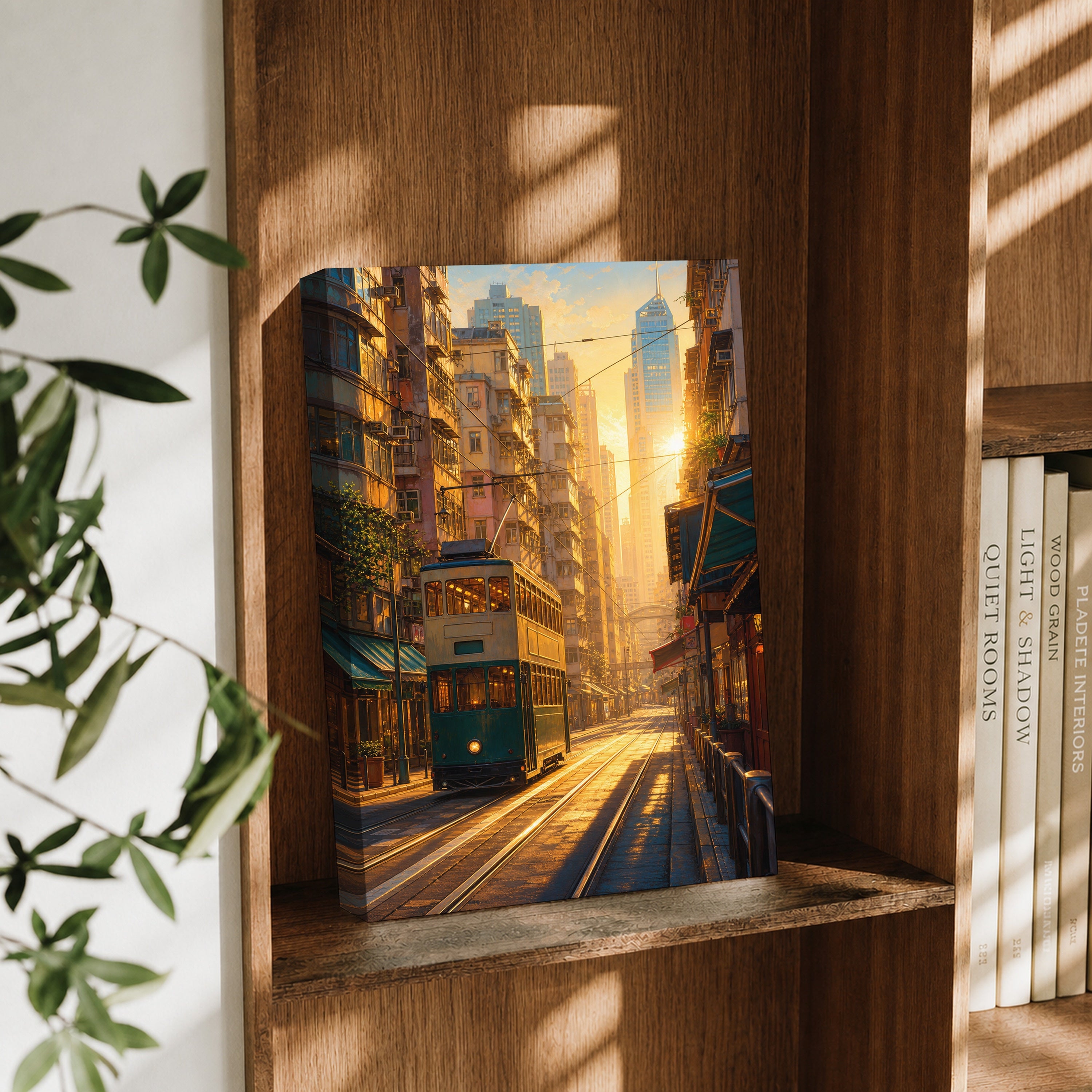 San Francisco Cable Car Sunset canvas wall art decor mockup by Seji Art