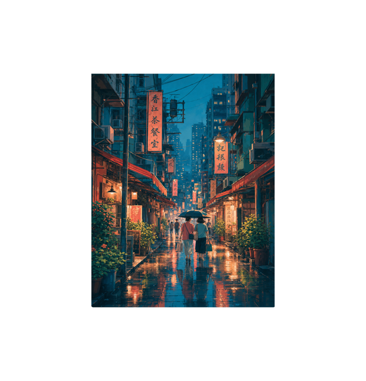 Yau Ma Tei Hong Kong Blue Hour Alley Wall Art Print