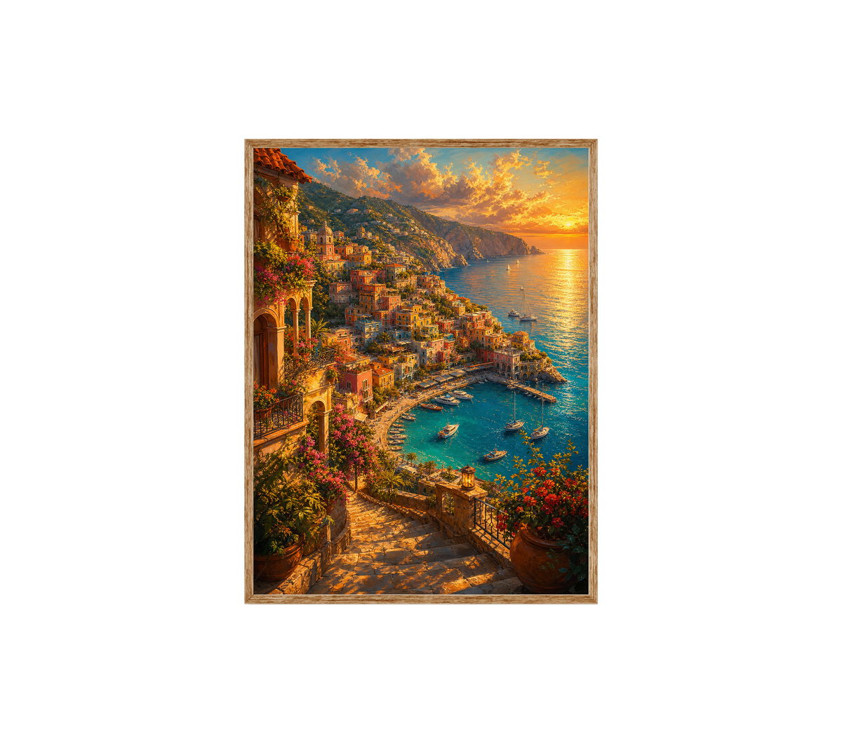 Positano Sunset Coast Wall Art Print poster original preview