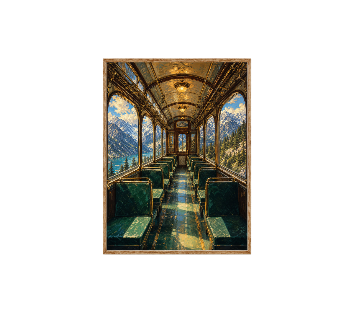 Vintage Train Dining Car Wall Art Print poster original preview