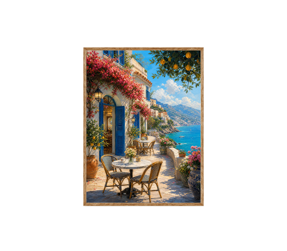 Amalfi Terrace Cafe Wall Art Print poster original preview