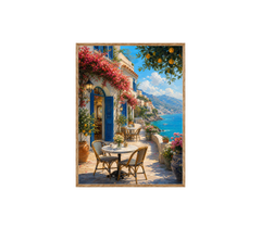 Amalfi Terrace Cafe Wall Art Print poster original preview