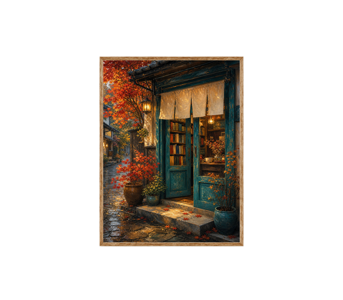 Kyoto Autumn Storefront Wall Art Print poster original preview