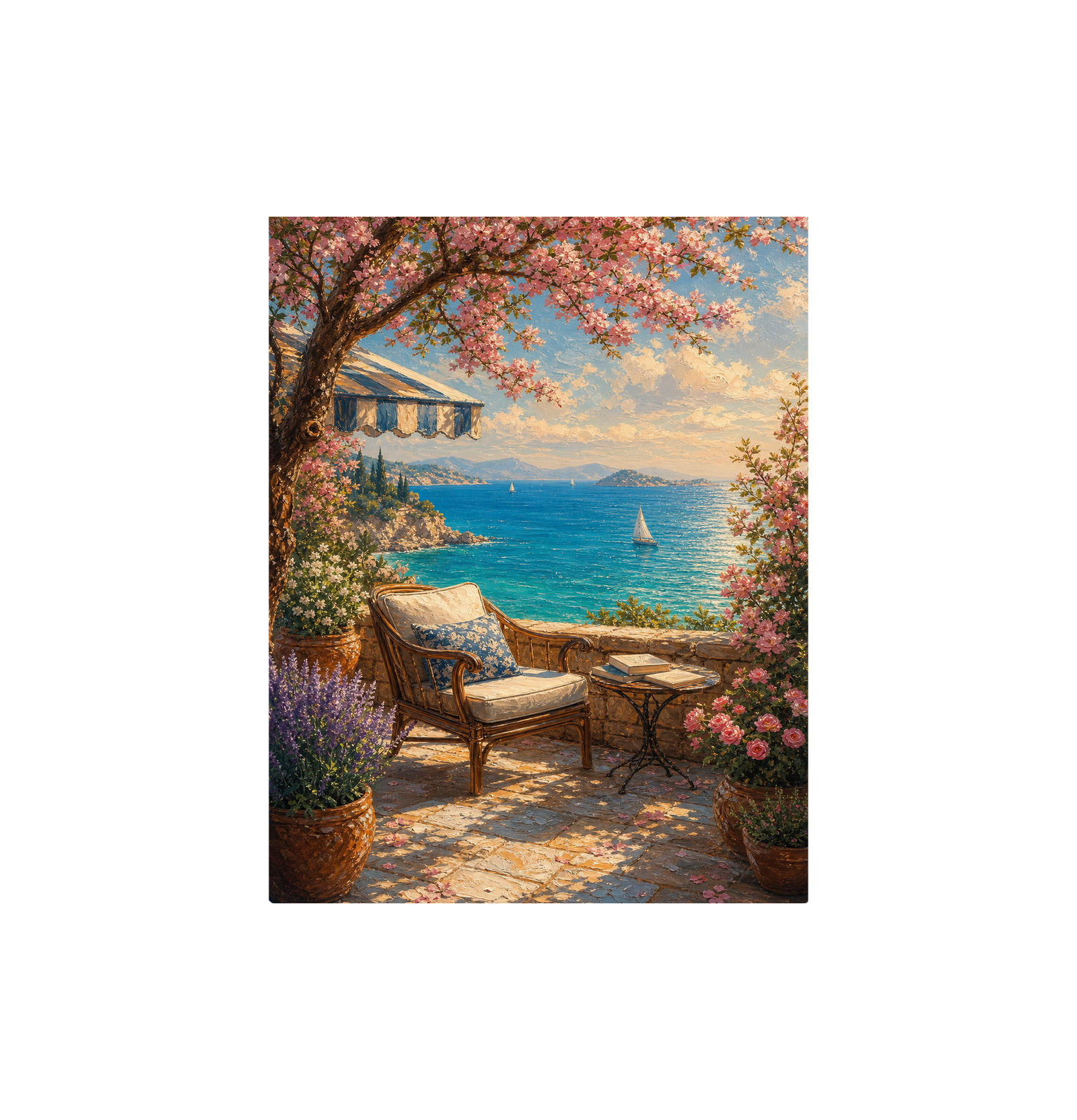 Capri Sea View Terrace Wall Art Print