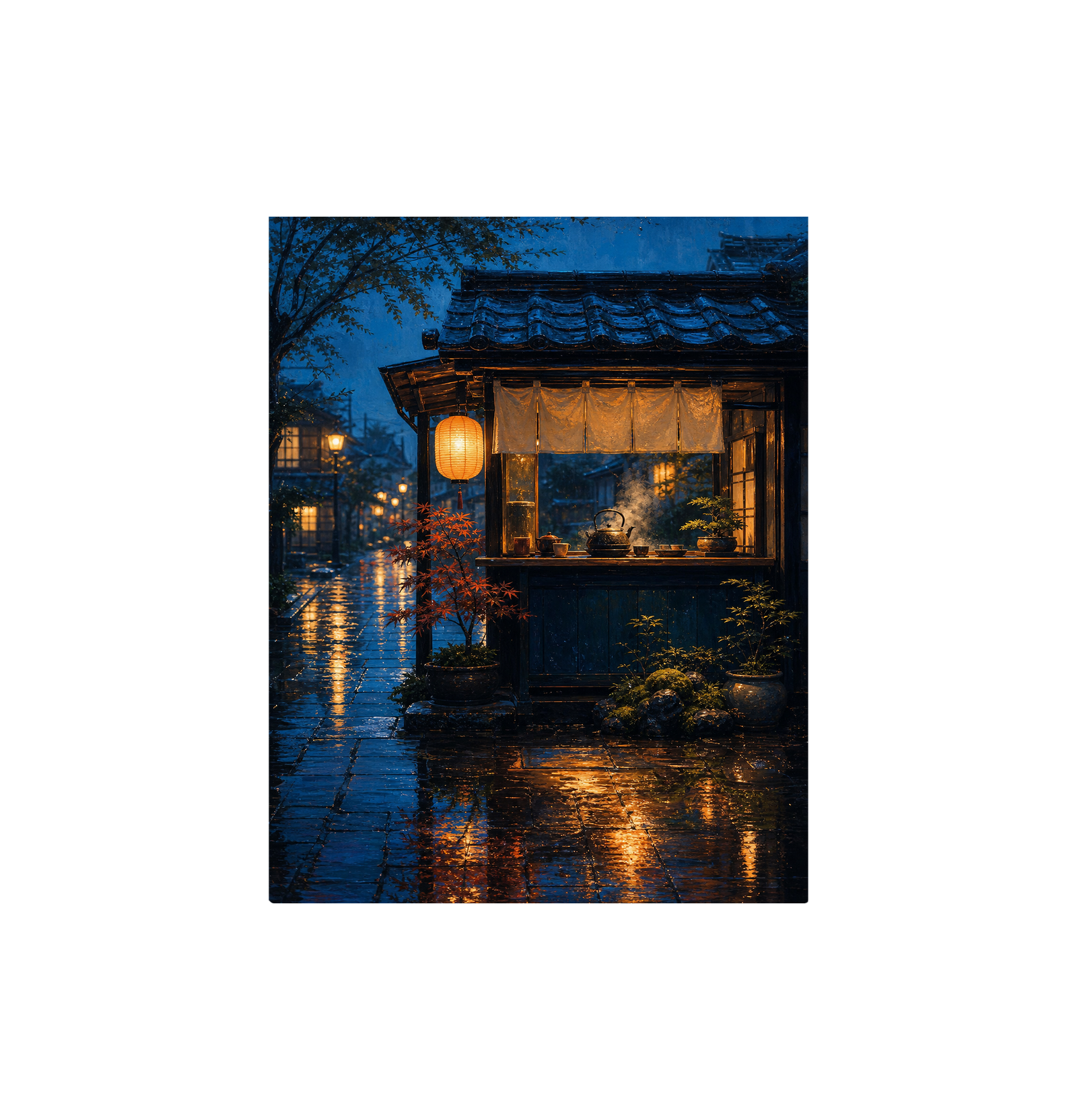 Rainy Paris Corner Cafe Wall Art Print