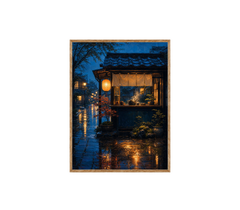 Rainy Paris Corner Cafe Wall Art Print poster original preview