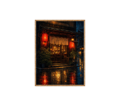 Red Lantern Rainy Noodle Shop Wall Art Print poster original preview