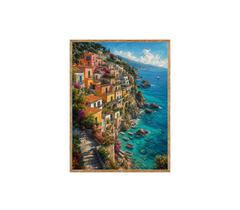 Amalfi Cliffside Village Wall Art Print poster original preview