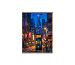Tokyo Neon Rain Crosswalk Wall Art Print poster original preview
