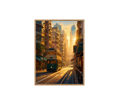 San Francisco Cable Car Sunset Wall Art Print poster original preview