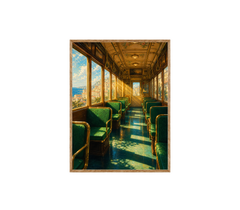 Emerald Vintage Train Car Wall Art Print poster original preview