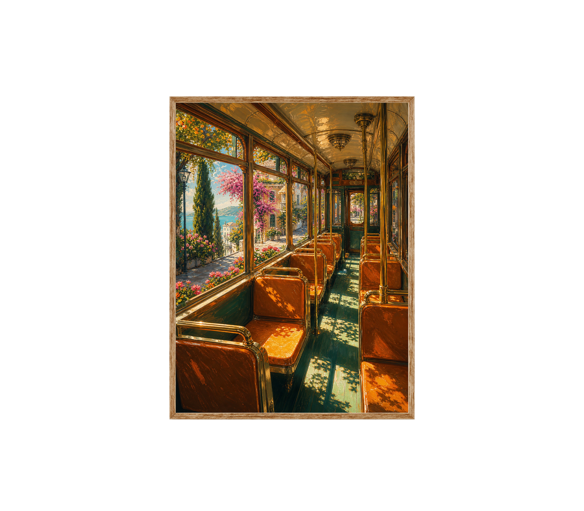 Lake View Vintage Train Car Wall Art Print poster original preview