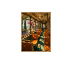 Lake View Vintage Train Car Wall Art Print poster original preview