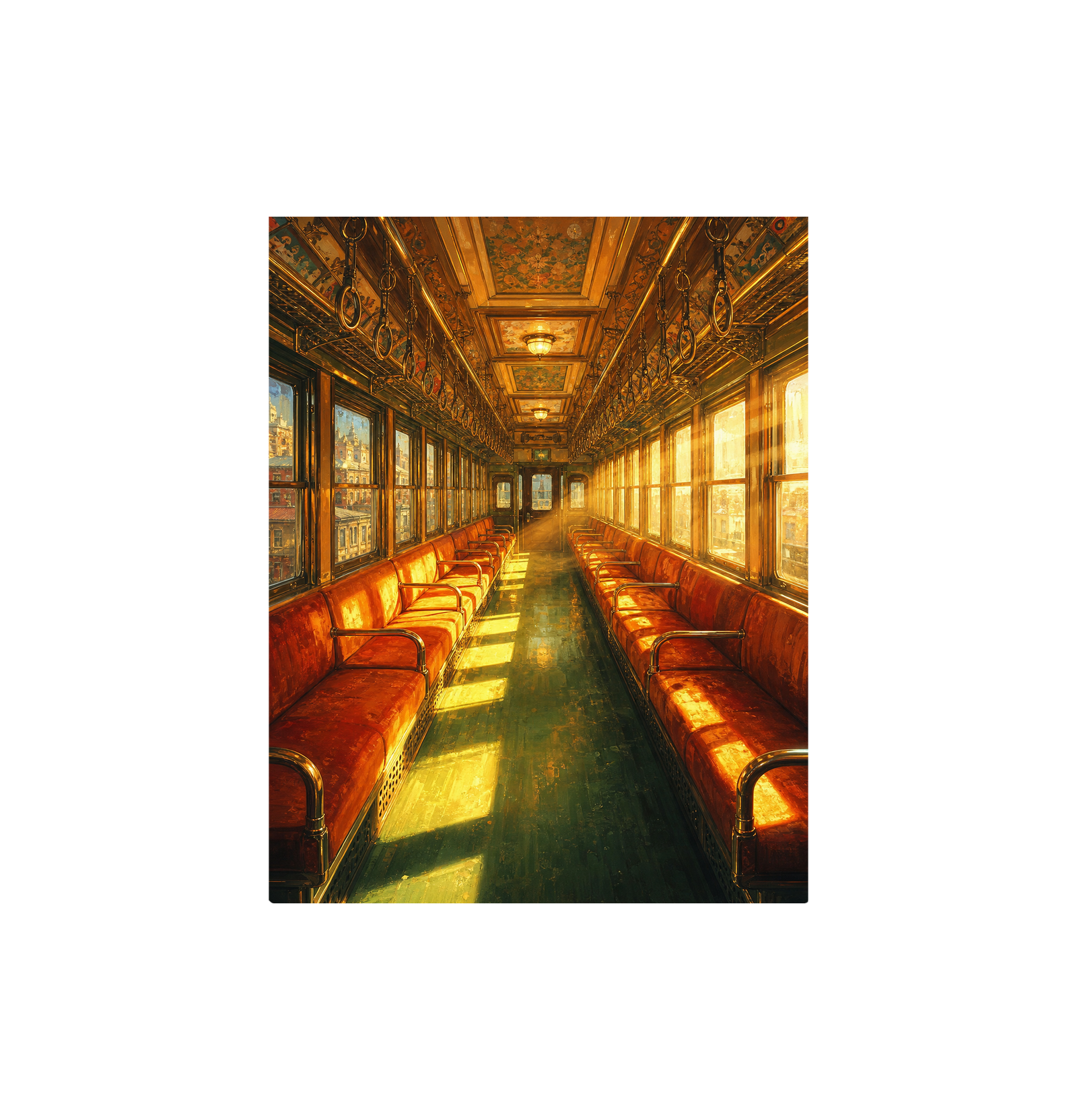 Red Velvet Vintage Train Car Wall Art Print
