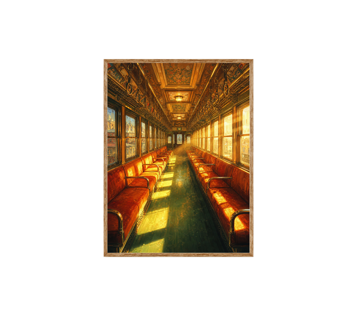 Red Velvet Vintage Train Car Wall Art Print poster original preview