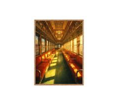 Red Velvet Vintage Train Car Wall Art Print poster original preview