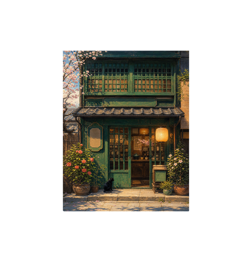 Old Town Green Storefront Wall Art Print
