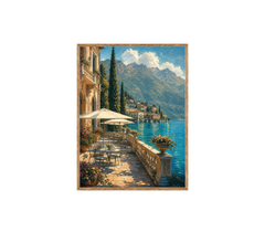 Lake Como Waterfront Village Wall Art Print poster original preview
