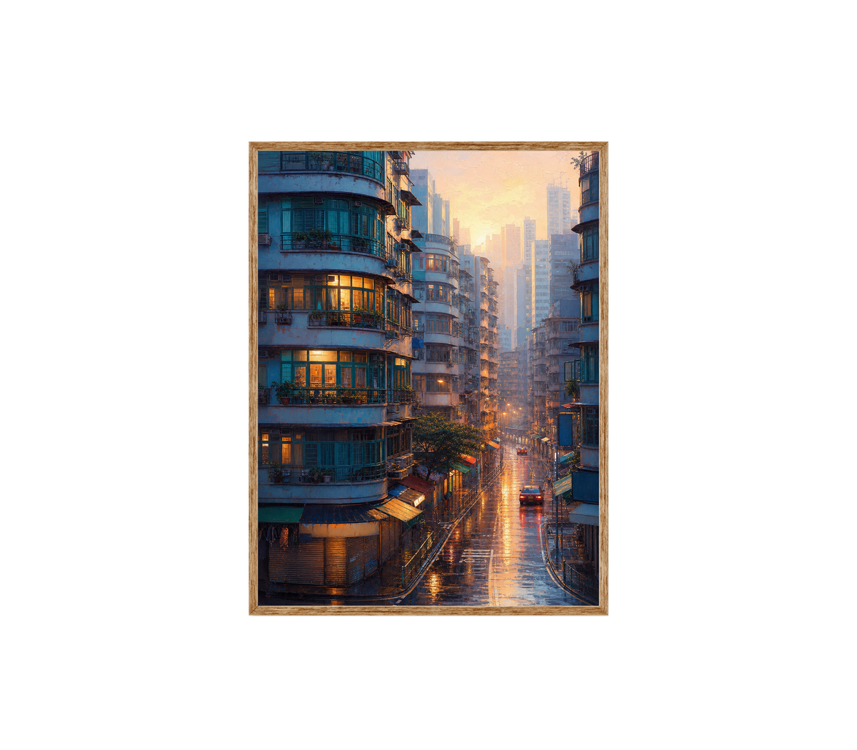 Hong Kong Apartment Sunrise Wall Art Print poster original preview