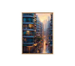 Hong Kong Apartment Sunrise Wall Art Print poster original preview