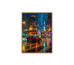 Kowloon Blue Hour Tram Street Wall Art Print poster original preview