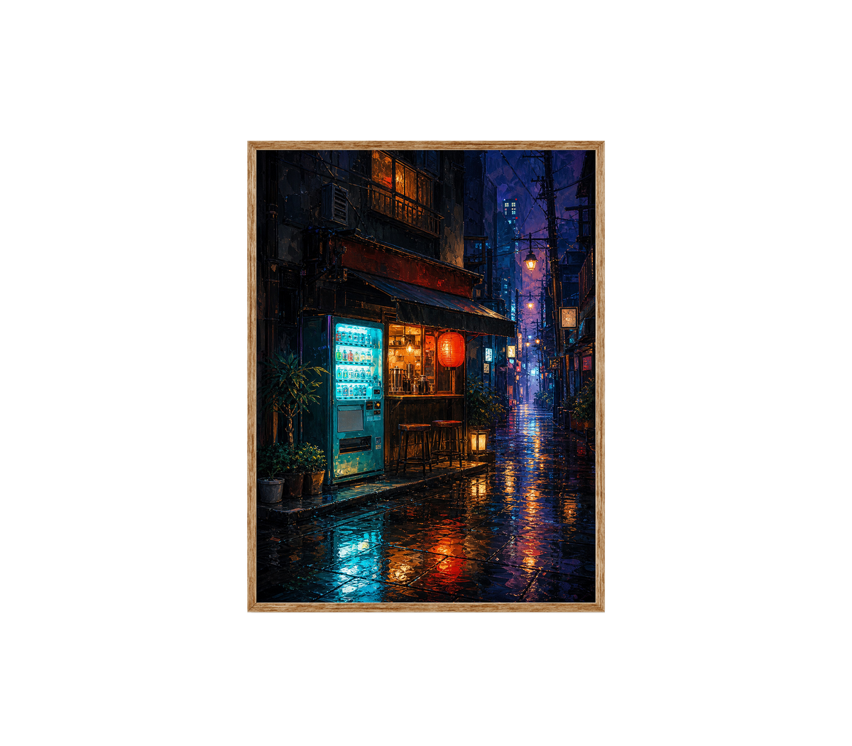 Rainy Tokyo Corner Store Wall Art Print poster original preview