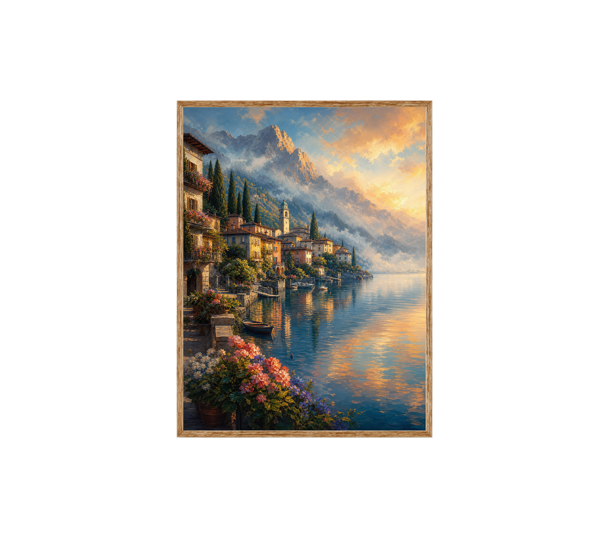 Lake Como Flower Balcony Wall Art Print poster original preview